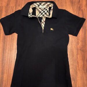 Burberry Women's Black Polo Shirt - Size Small, Excellent Condition